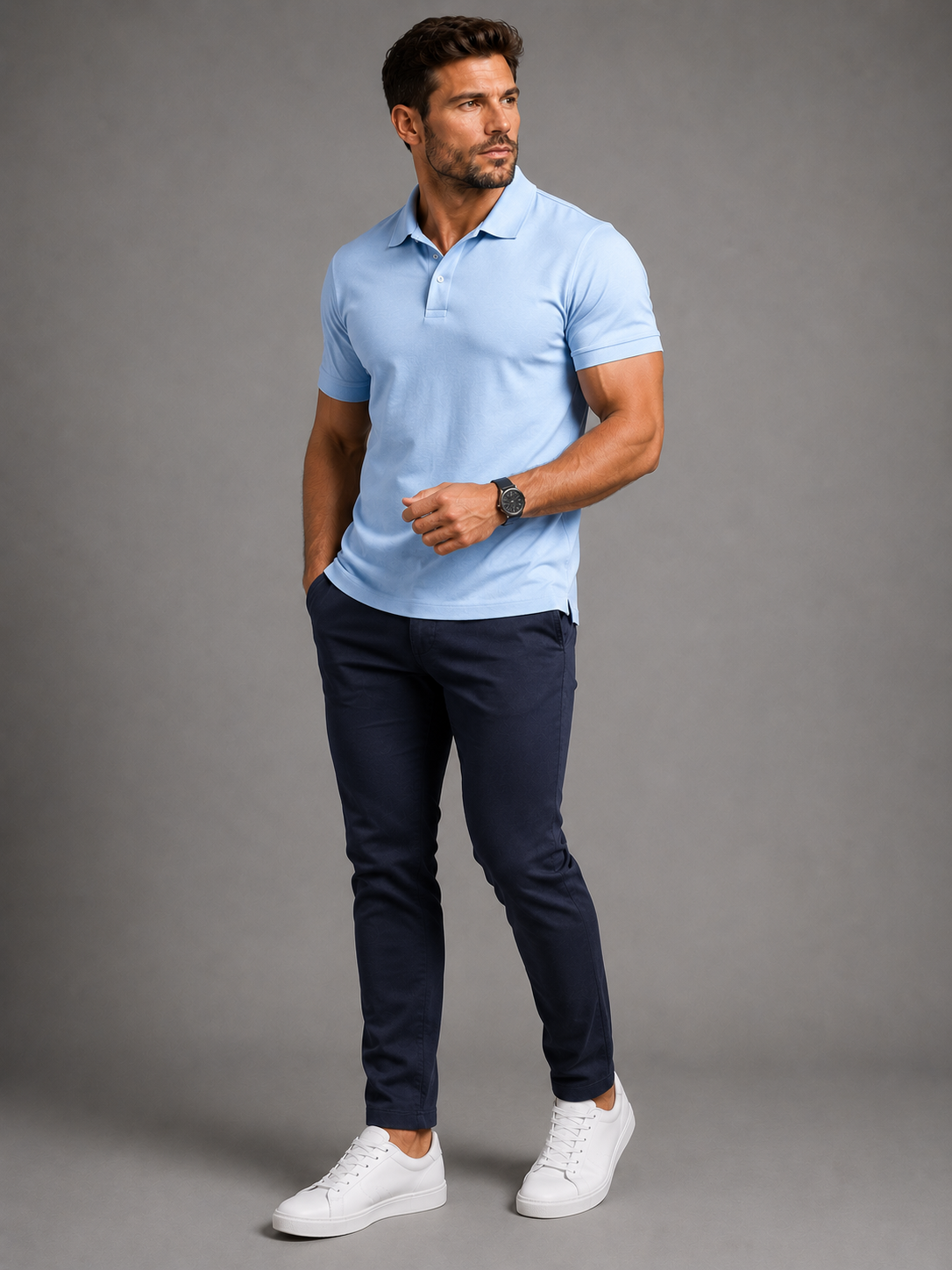 Elixra Men's Fitted Polo Shirt